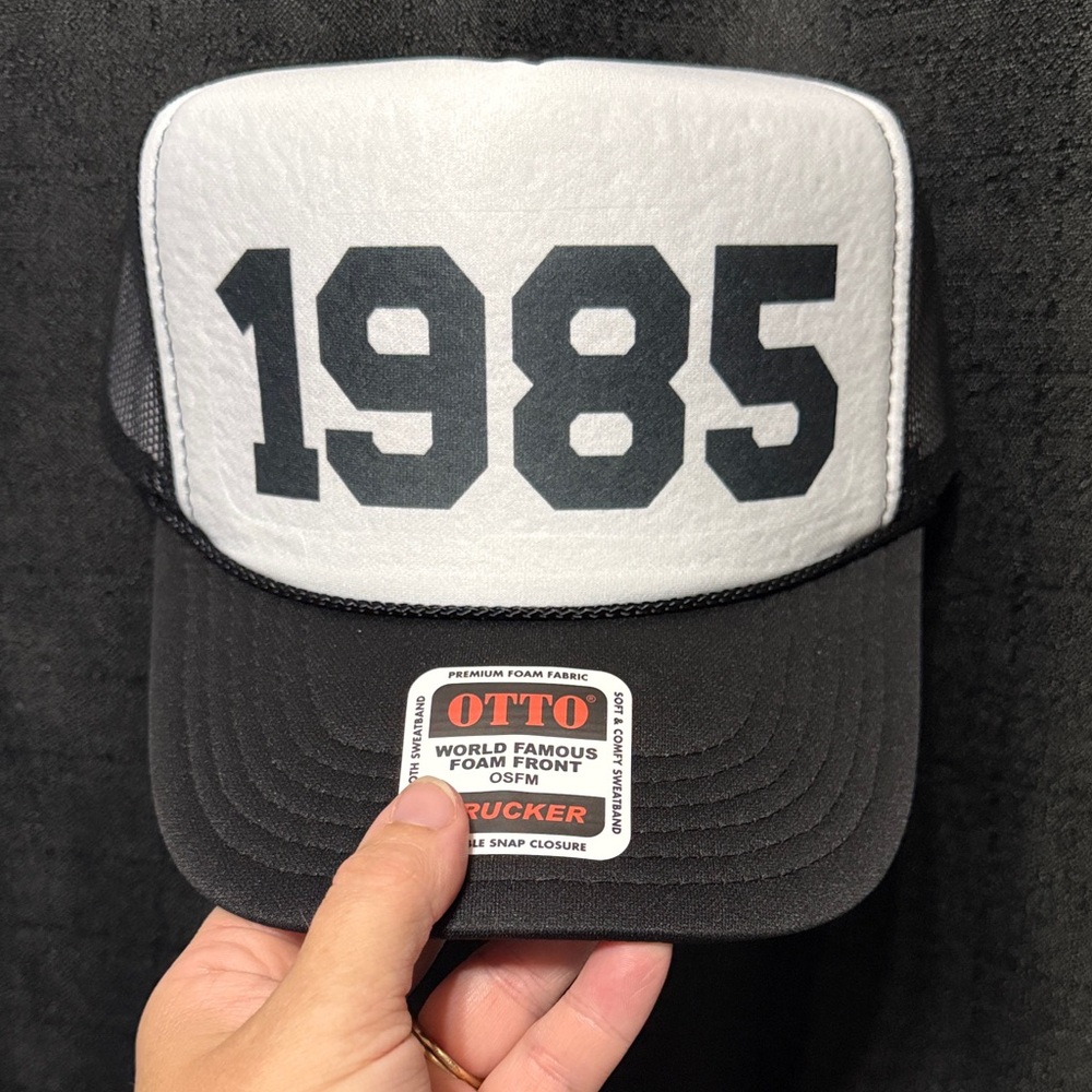 OTTO Black and White 1985 Trucker Hat